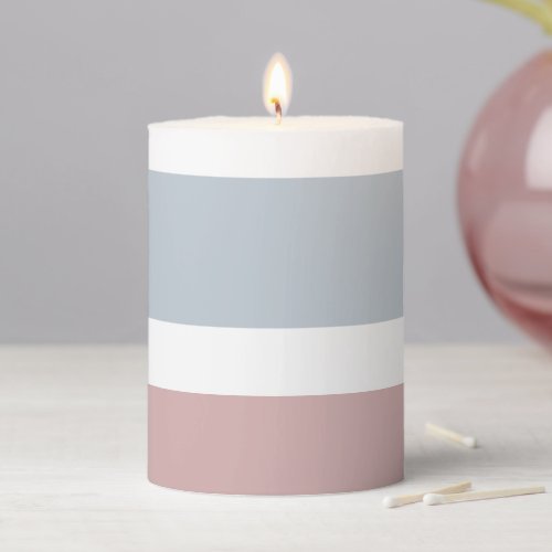 Pretty Blue Pink  Bath  Pillar Candle