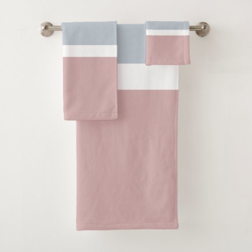 Pretty Blue Pink  Bath Towel Set