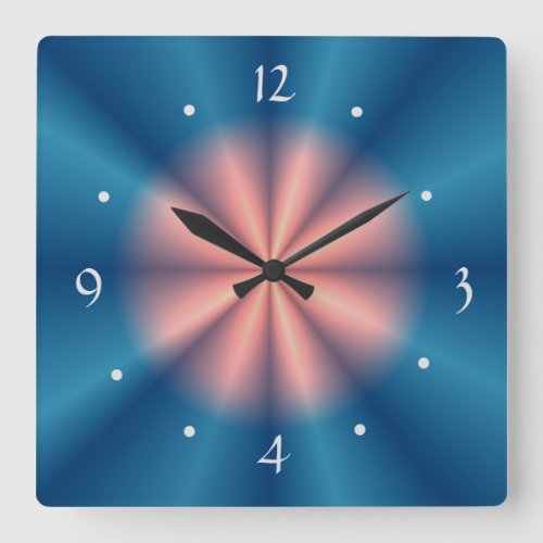 Pretty Blue Pink Fan DesignWall Clock