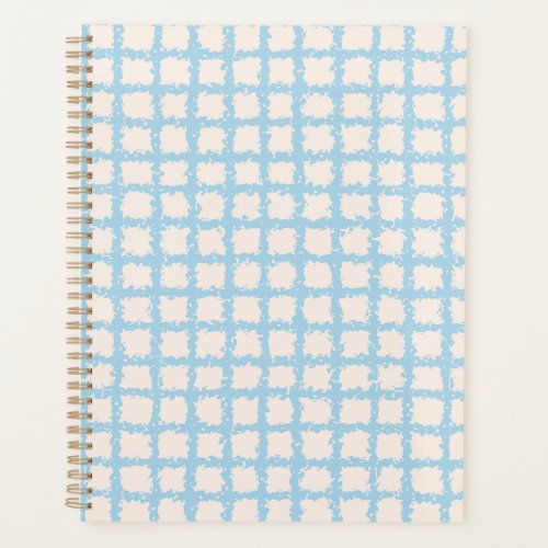 Pretty Blue Plaid Off_White Planner