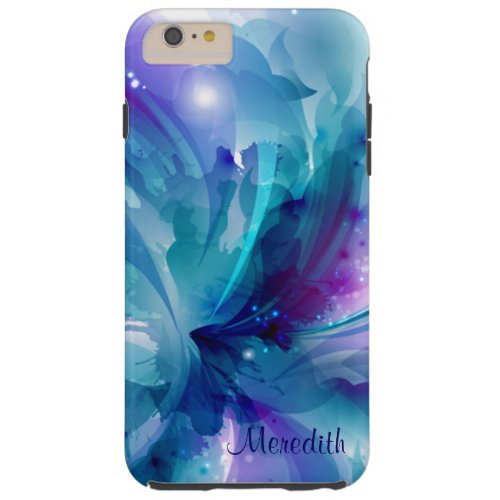 Pretty Blue  Purple Abstract Flower iPhone 6 Case