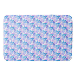 Pretty Blue Purple Flower Bath Mat