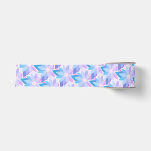 Pretty Blue Purple Flower Grosgrain Ribbon