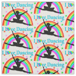 PRETTY BLUE RAINBOW I LOVE DANCING FABRIC
