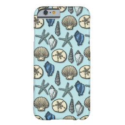 Pretty Blue Shell Starfish Sea Pattern Barely There iPhone 6 Case