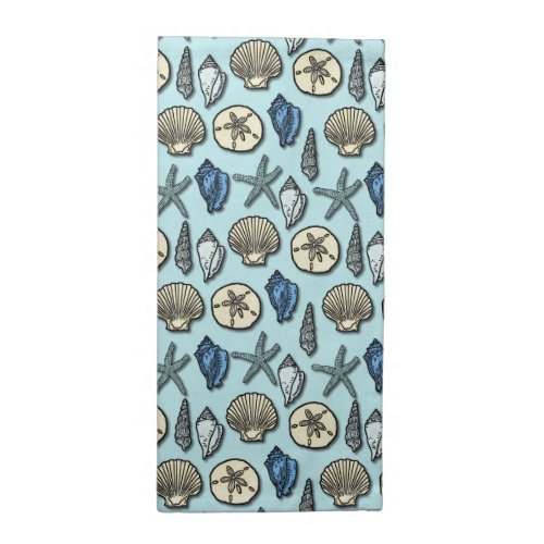 Pretty Blue Shell Starfish Sea Pattern Cloth Napkin