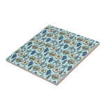 Pretty Blue Shell Starfish Sea Pattern Tile<br><div class="desc">This pretty, blue and cream seashell and starfish pattern conjures up images of the beach and summer. There are five varieties of shells in the design and one starfish. Perfect for nautical / beach / ocean / coastal theme decor. The light blue background color can be customized to whatever you'd...</div>