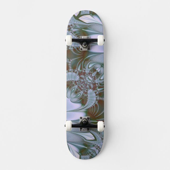 Pretty Blue Silk Look Skateboard (Front)