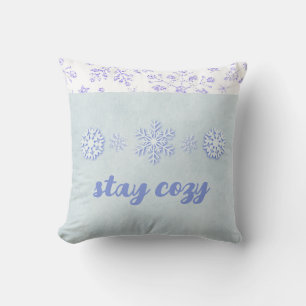 Pretty Blue Snowflake Pillow