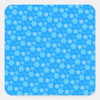 Pretty Blue Snowflakes Background Square Sticker