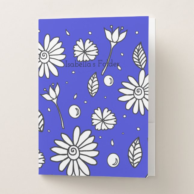 Pretty Blue Summer 7 Pocket Folder (Front)