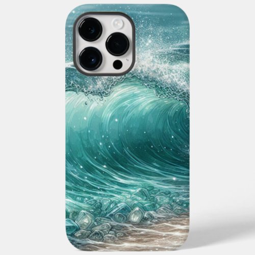 Pretty Blue Wave with Sparkles Case_Mate iPhone 14 Pro Max Case