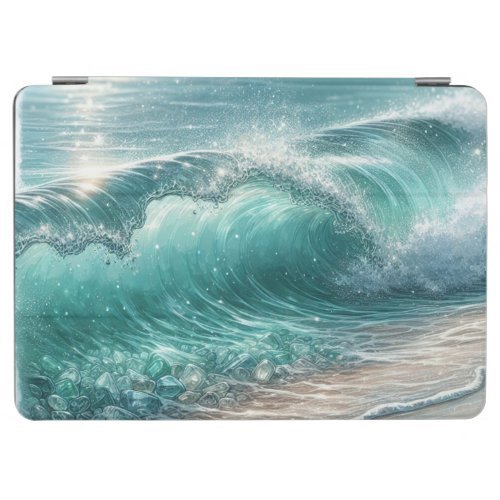 Pretty Blue Wave with Sparkles iPad Air Cover
