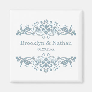 Pretty Blue Wedding Favor Magnet
