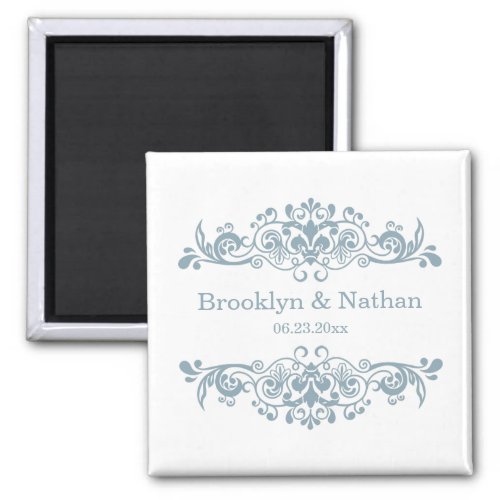 Pretty Blue Wedding Favor Magnet