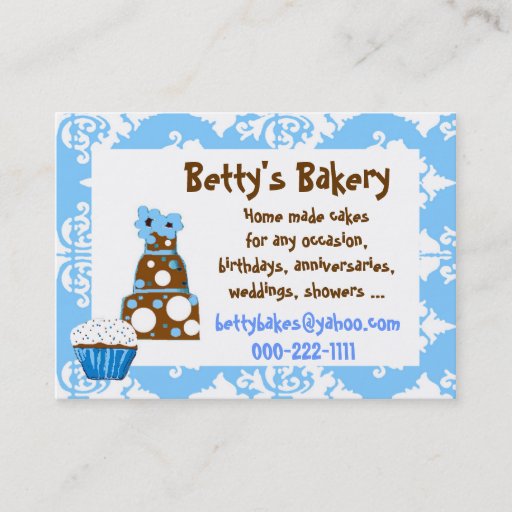 Customizable Pretty blue, white, and brown Business Card