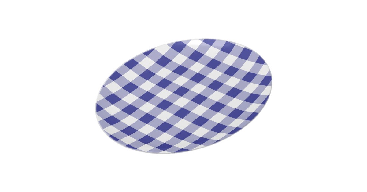 Pretty Blue White Buffalo Plaid Pattern Dinner Plate Zazzle Com