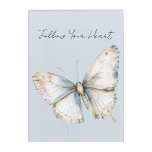 Pretty Blue White Butterfly   Acrylic Print