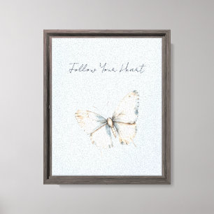Pretty Blue White Butterfly Canvas Print