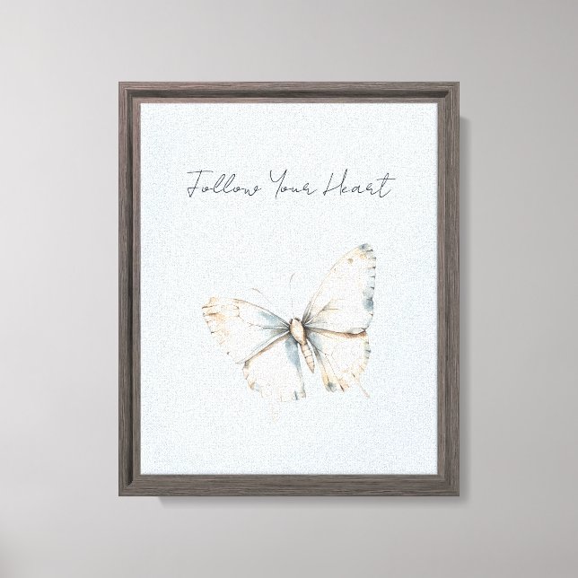 Pretty Blue White Butterfly   Canvas Print (Front)