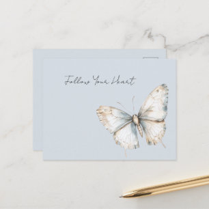 Pretty Blue White Butterfly Postcard