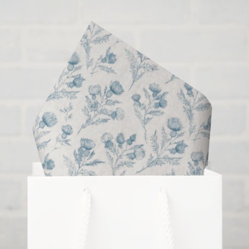 Pretty Blue White Floral Wedding Tissue Paper