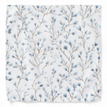Pretty Blue White Flowers   Bandana