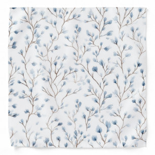 Pretty Blue White Flowers Bandana