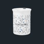 Pretty Blue White Flowers  Beverage Pitcher<br><div class="desc">Pretty Blue White Flowers</div>