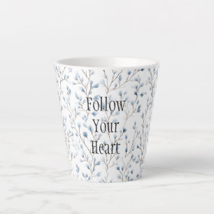 Pretty Blue White Flowers Christmas Latte Mug