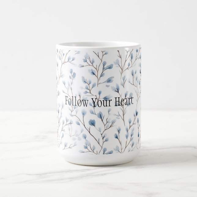 Pretty Blue White Flowers  Coffee Mug (Center)