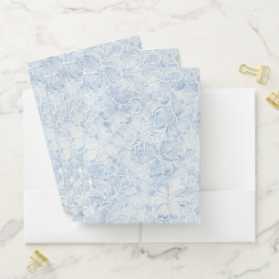 Pretty Blue White Flowers Pocket Folder
