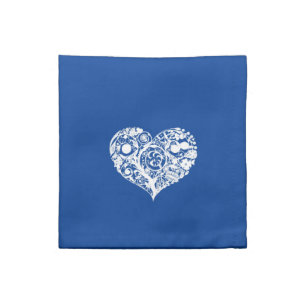 Pretty Blue & White Heart Napkin