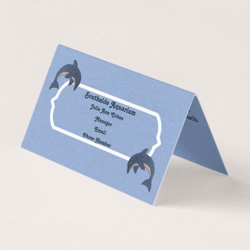 Pretty Blue White Jumping Dolphins on Light Blue Business Card