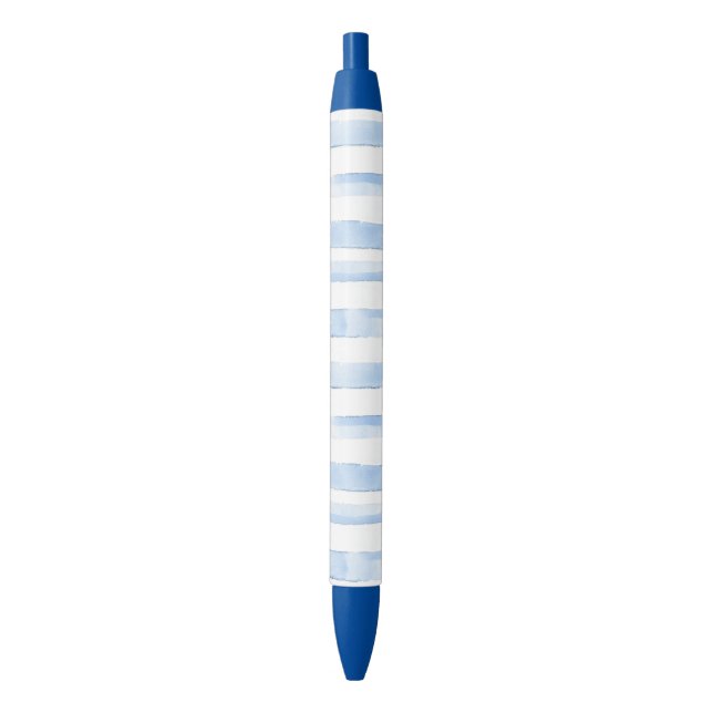 Pretty Blue White Plaid Stripes Bridal Shower Pen (Front Vertical)