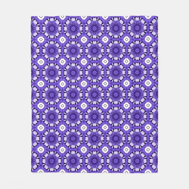 Pretty Blue & White Vintage Mediterranean Style  Fleece Blanket (Front)
