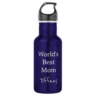 Pretty Blue World's Best Mom Water Bottle