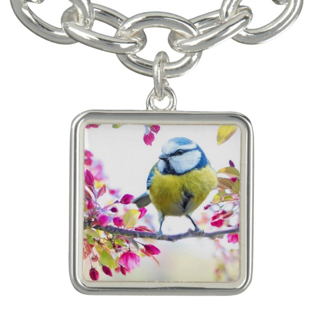 Pretty Blue & Yellow Bird on a Branch Photograph Bracelet (Design)