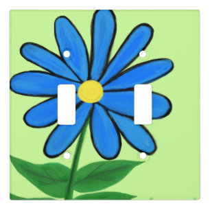 Pretty Blue Yellow Daisy Light Switch Cover