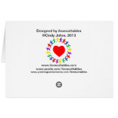 Pretty Blue Zen Tangle Heart with Wings on Pink Cards (Back Horizontal)