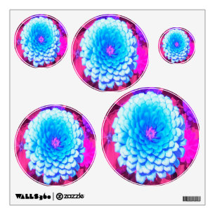 Pretty Blue Zinnia in the Purple Summer Garden Wall Decal