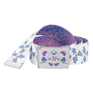 Pretty Bluebell Floral and Purple Butterflies
