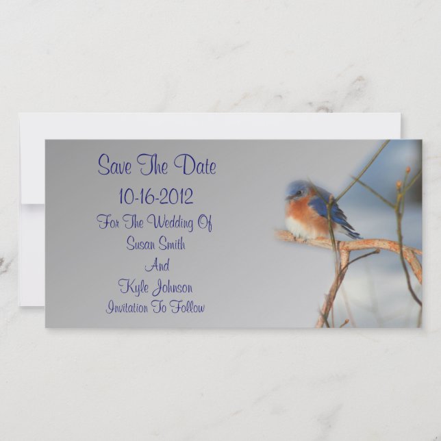 Pretty Bluebird Wedding  Save The Date (Front)