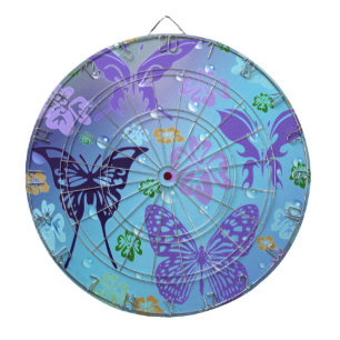 Pretty Blues Butterflies Dart Board