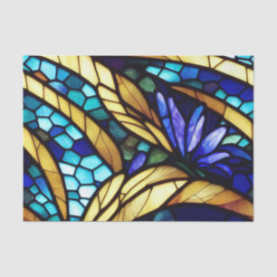 Pretty Blues Stained Glass Decoupage Tissue Paper