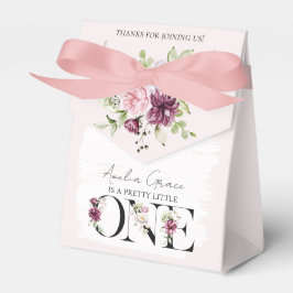 Pretty Blush Floral ONE Baby Girl's First Birthday Favor Boxes