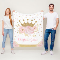 Pretty Blush Floral Royal Princess Gold Crown Girl