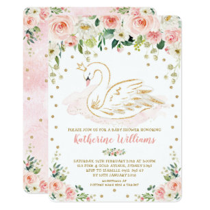 pink swan baby shower
