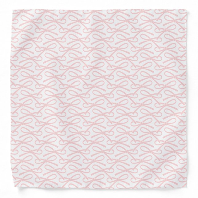 Pretty Blush Pink Bow Pattern Bandana (Front)
