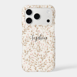 Pretty Blush Pink Cream Floral  iPhone 17 Pro Case